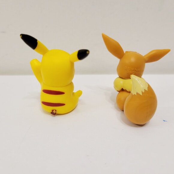2 Mini Pokemon Figures Pikachu and Eevee Toy Cake Topper - Picture 3 of 4